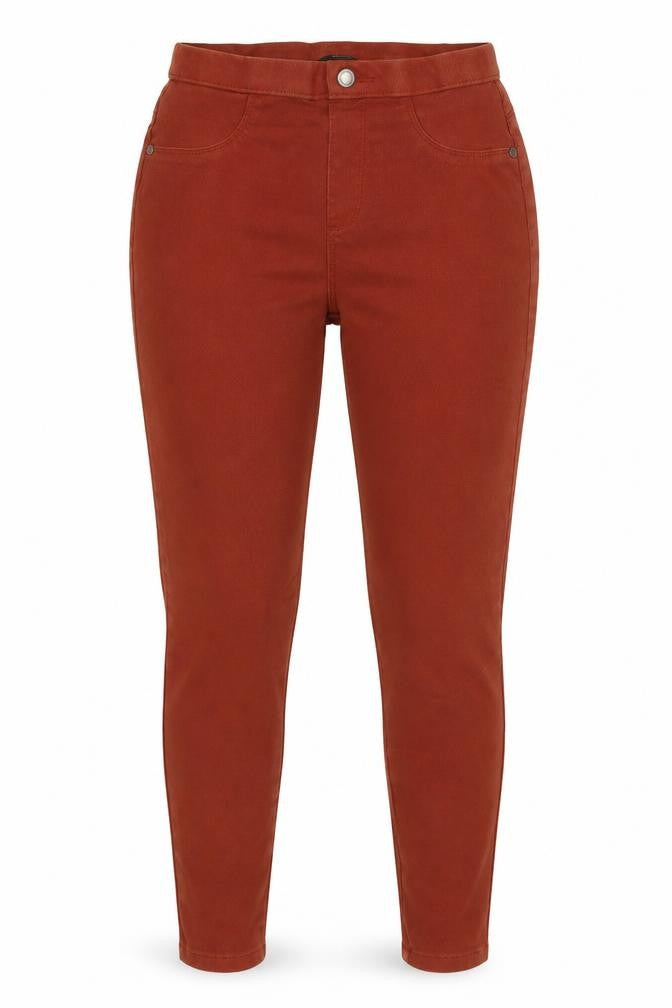 Front view of George women’s orange jegging jeans, size UK 8, 27-inch leg