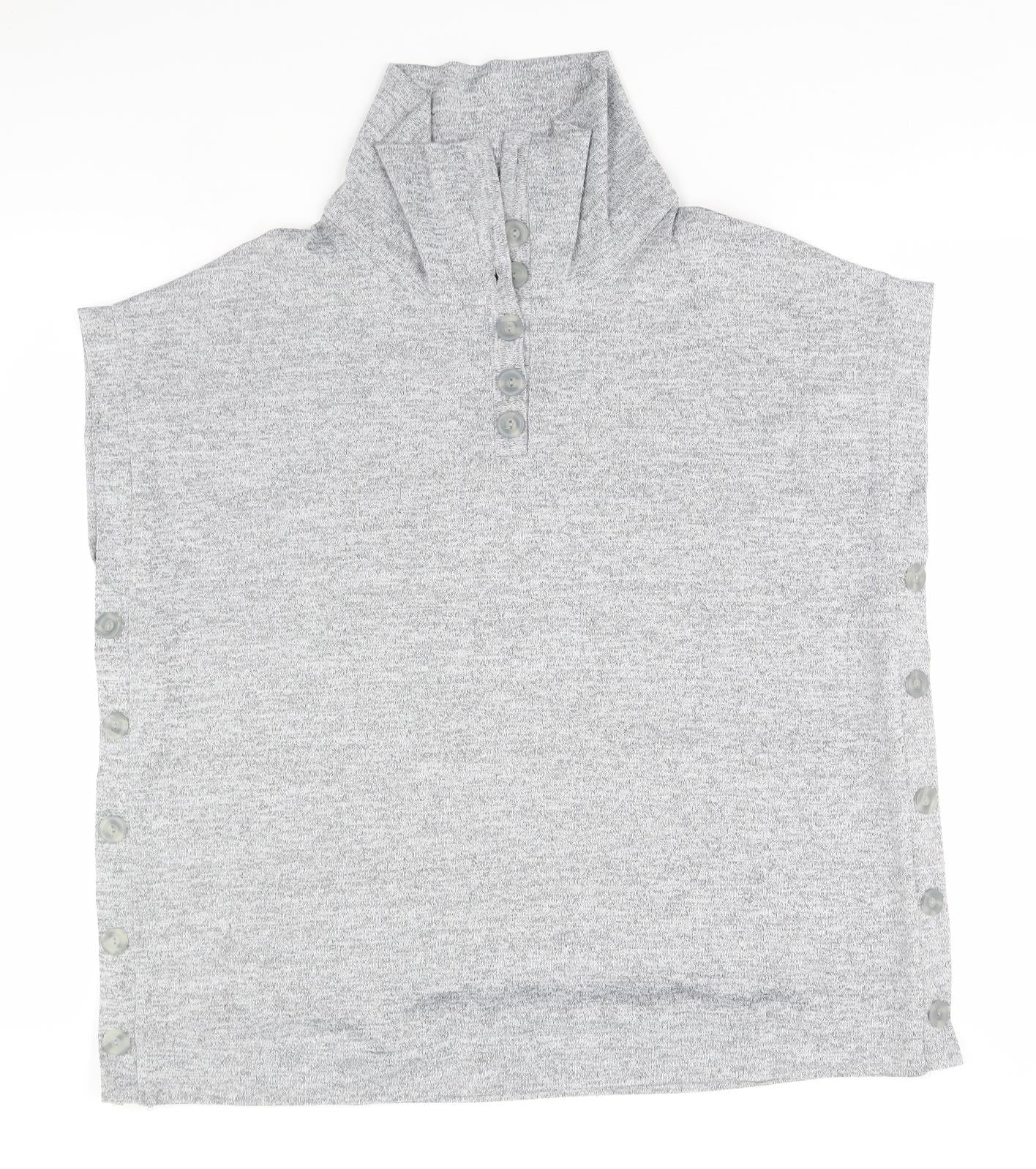 Womens UK Size 16 Preworn Grey Cape Jumper