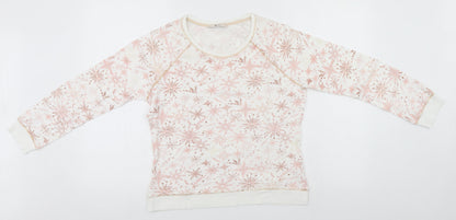 TU Womens White Fair Isle  Top Pyjama Top Size 8  - Snow Flakes
