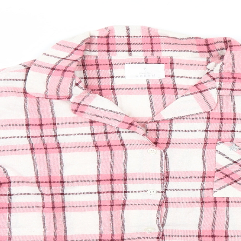 Preworn Womens Pink Plaid  Top Pyjama Top Size 10
