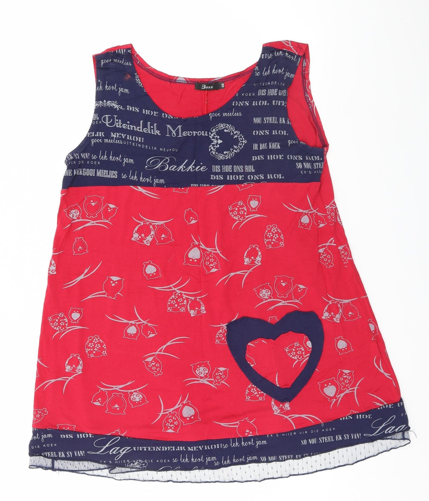 Womens UK Size 2XL Preworn Red Basic Tank