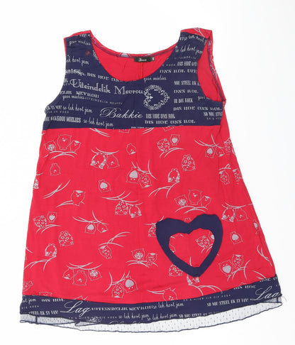 Womens UK Size 2XL Preworn Red Basic Tank