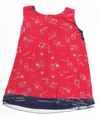 Womens UK Size 2XL Preworn Red Basic Tank