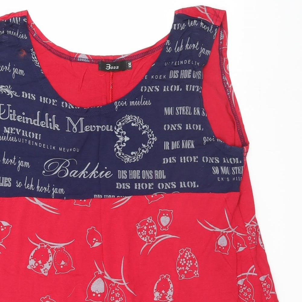Womens UK Size 2XL Preworn Red Basic Tank