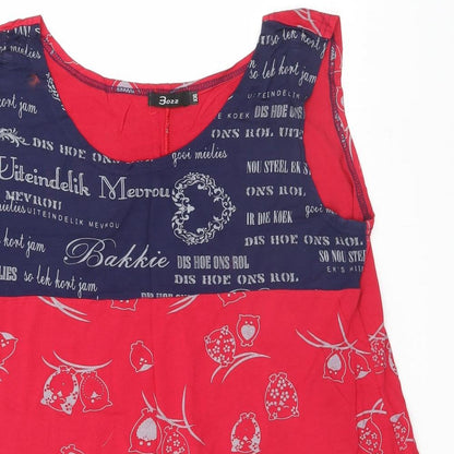 Womens UK Size 2XL Preworn Red Basic Tank