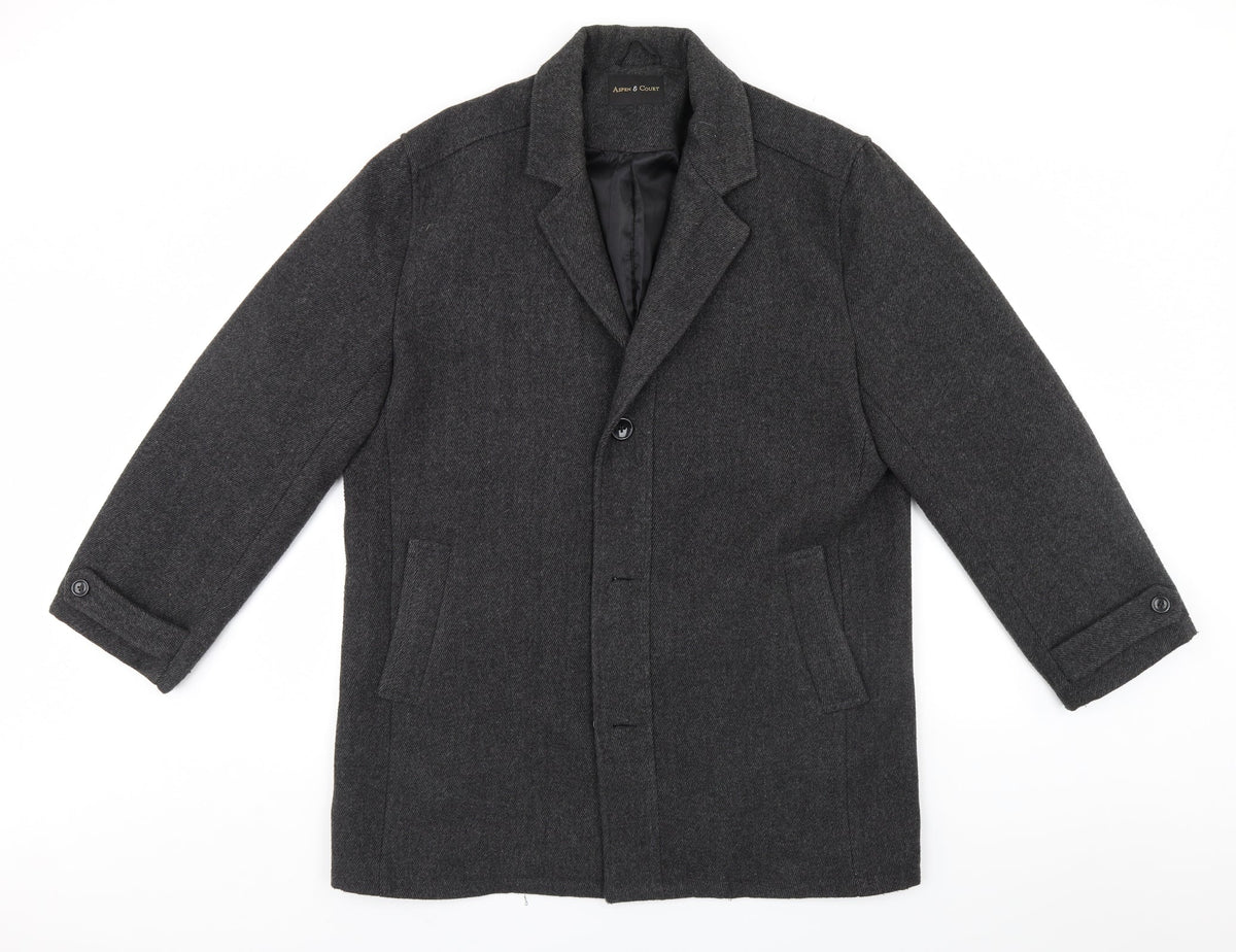 Front view of Aspen & Court women’s brown overcoat jacket