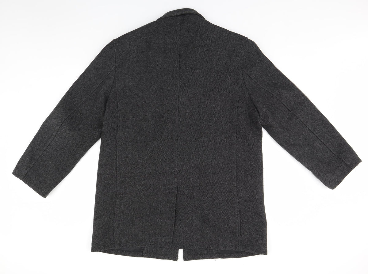 Back view of Aspen & Court women’s brown overcoat jacket