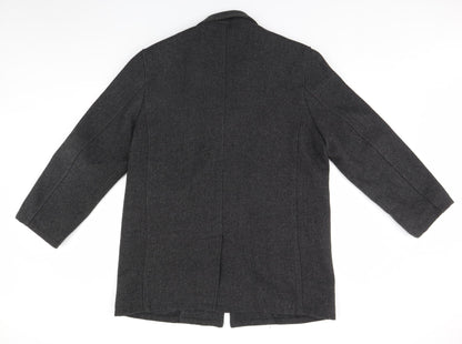 Back view of Aspen & Court women’s brown overcoat jacket