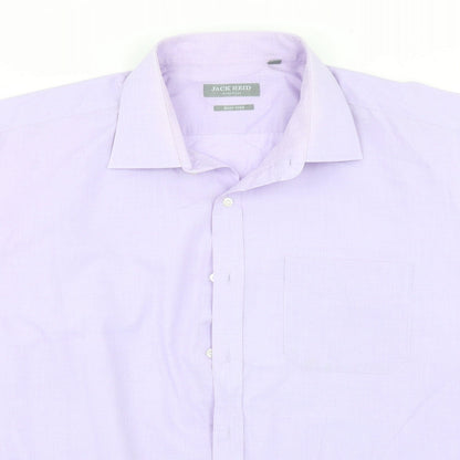 Mens UK Size 18 BHS Blue  Button-Up Short Sleeve Casual Shirt