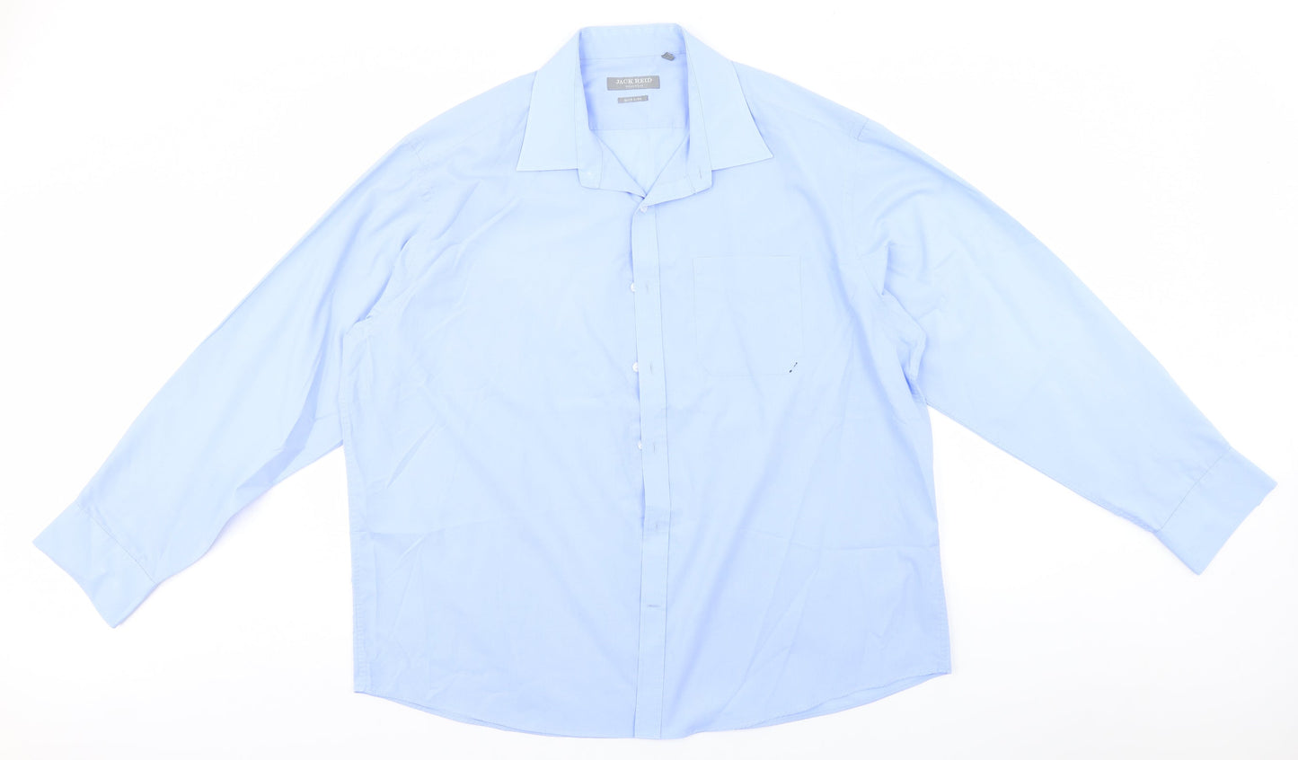 Mens UK Size 18 BHS Blue  Button-Up Long Sleeve Casual Shirt