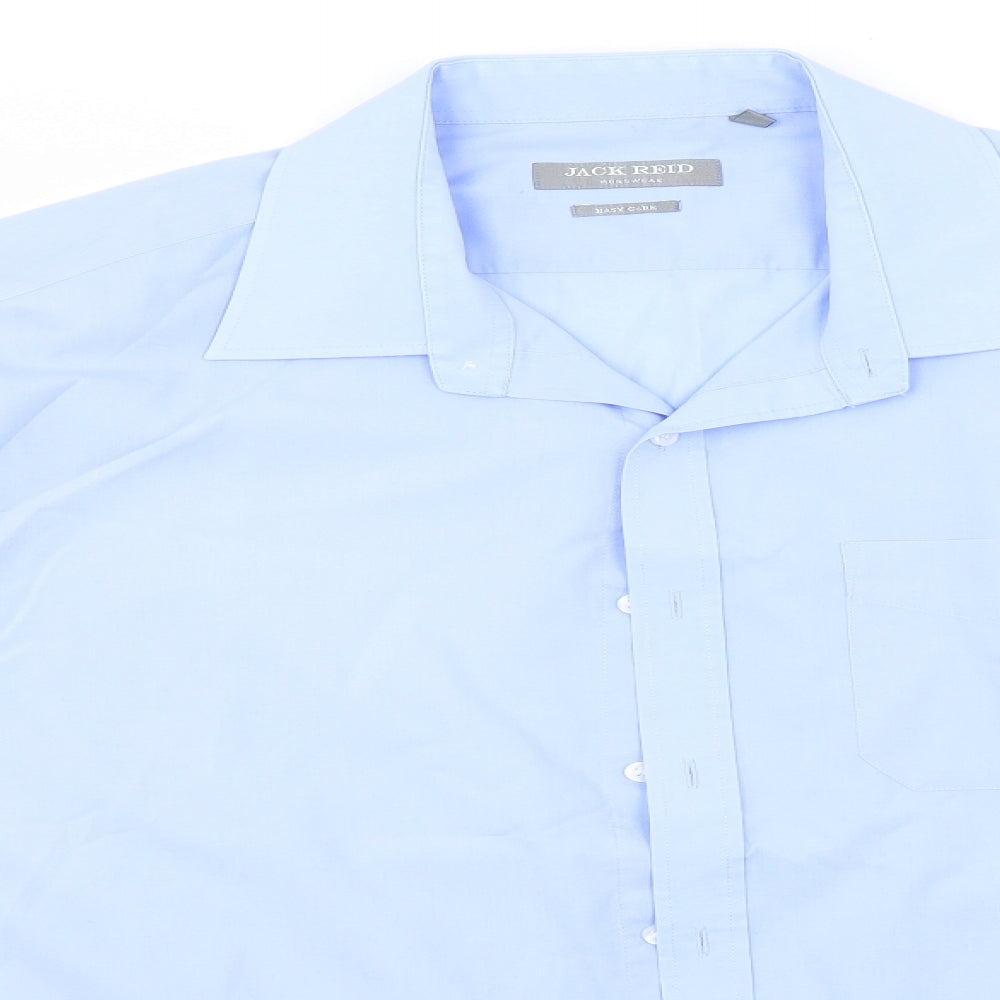 Mens UK Size 18 BHS Blue  Button-Up Long Sleeve Casual Shirt