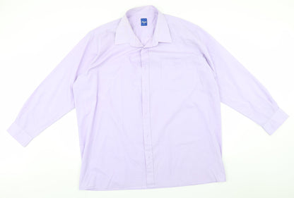 Mens UK Size 18 Cheers Blue  Button-Up Long Sleeve Casual Shirt