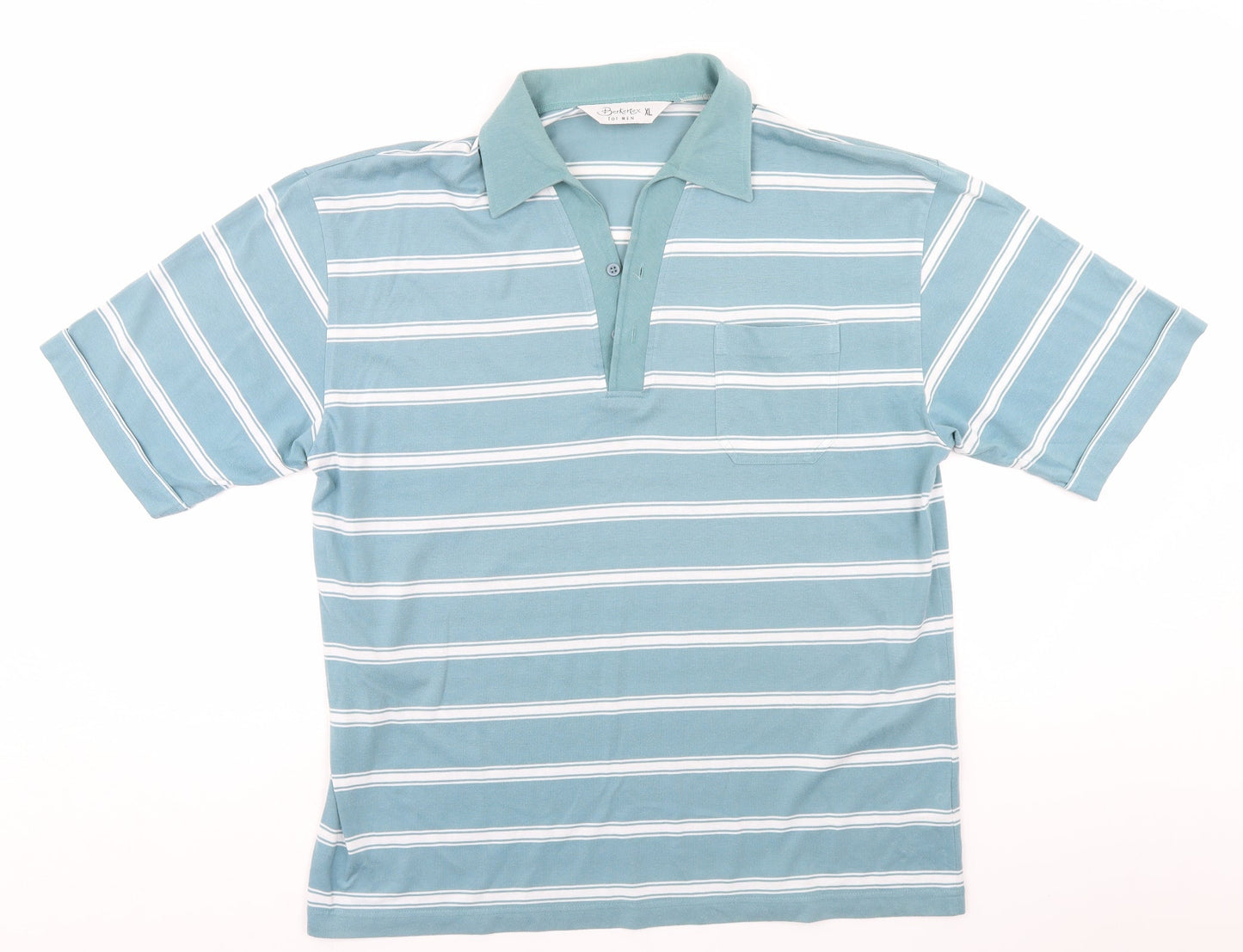 Berkertex Mens Grey Striped   Polo Size XL