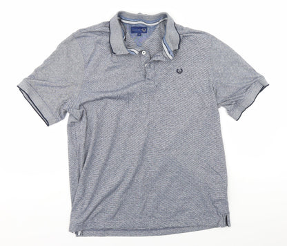 Lincoln Mens Grey Geometric   Polo Size L