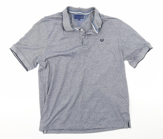 Lincoln Mens Grey Geometric   Polo Size L