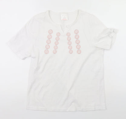Womens UK Size S Preworn White Basic T-Shirt
