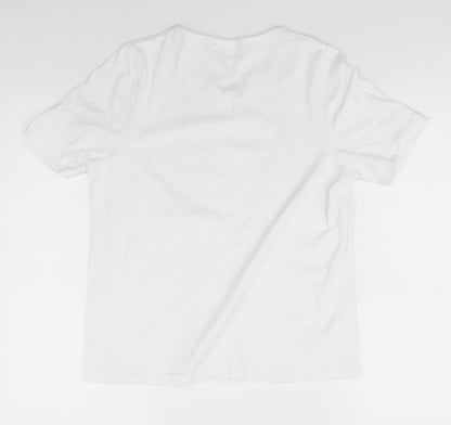 Womens UK Size S Preworn White Basic T-Shirt