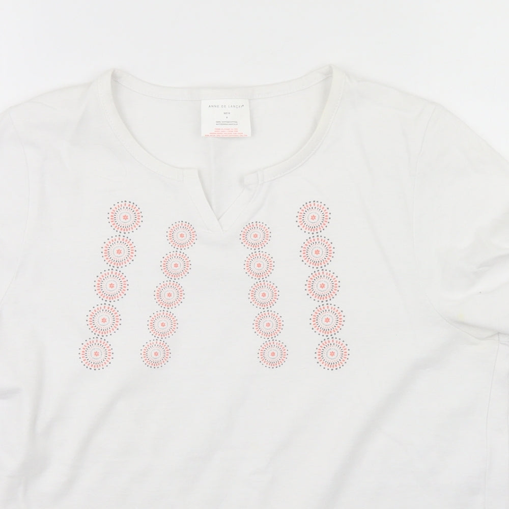 Womens UK Size S Preworn White Basic T-Shirt