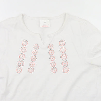Womens UK Size S Preworn White Basic T-Shirt