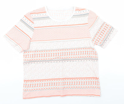 Womens UK Size  Preworn Orange Basic T-Shirt