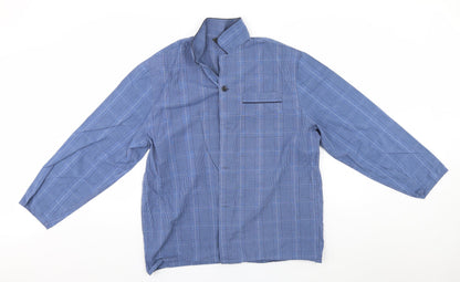 Marks and Spencer Womens Blue Plaid  Top Pyjama Top Size L