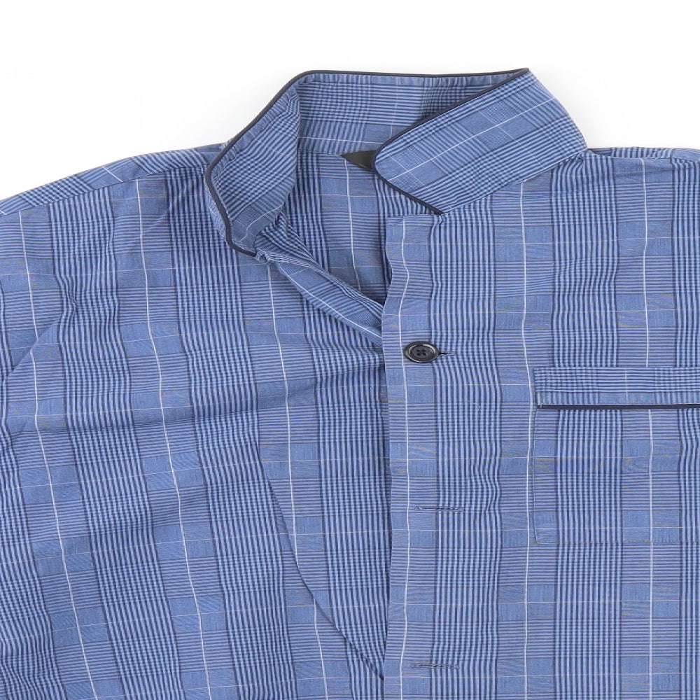 Marks and Spencer Womens Blue Plaid  Top Pyjama Top Size L