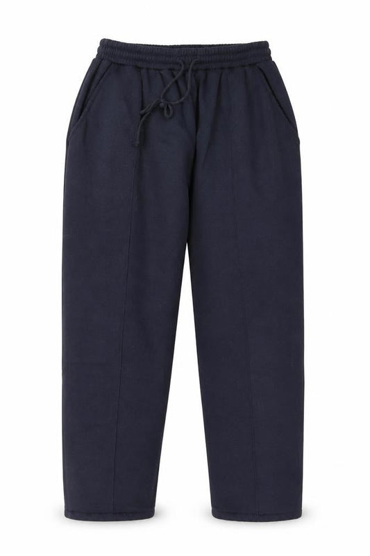Front view of Damart men’s blue snow pants trousers, size L, 26-inch leg