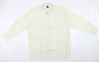 Mens UK Size 18 Chums Ivory  Button-Up Long Sleeve Casual Shirt