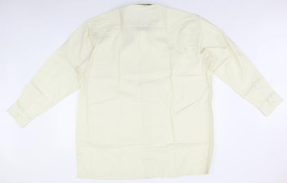 Mens UK Size 18 Chums Ivory  Button-Up Long Sleeve Casual Shirt