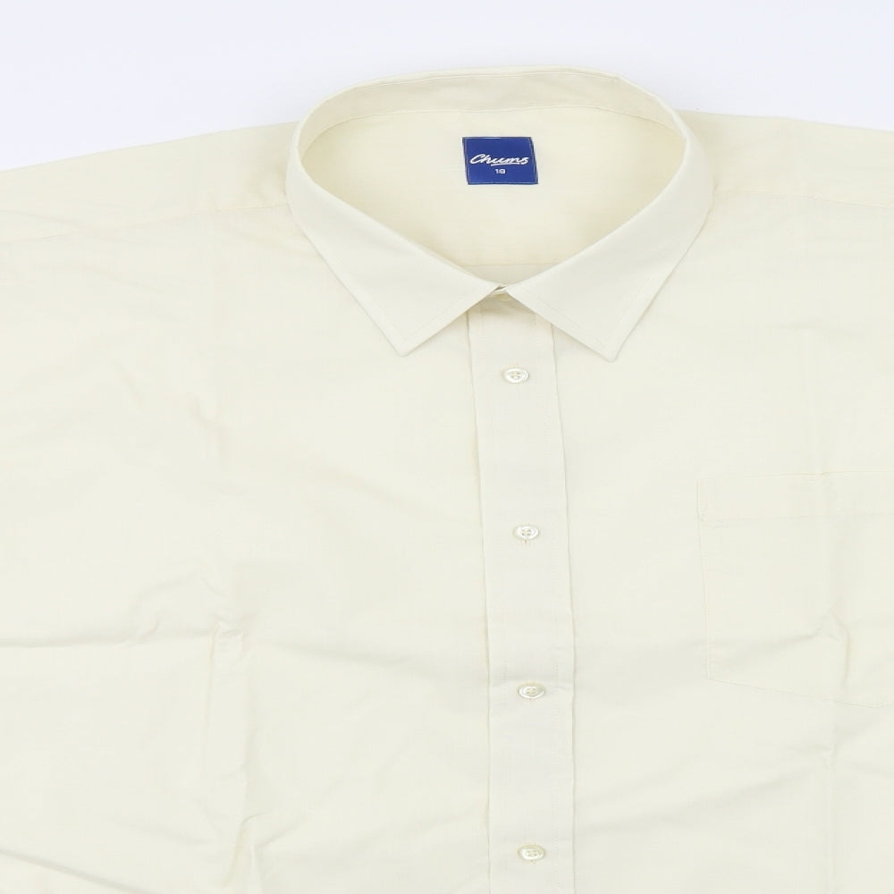Mens UK Size 18 Chums Ivory  Button-Up Long Sleeve Casual Shirt