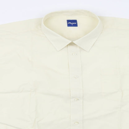 Mens UK Size 18 Chums Ivory  Button-Up Long Sleeve Casual Shirt