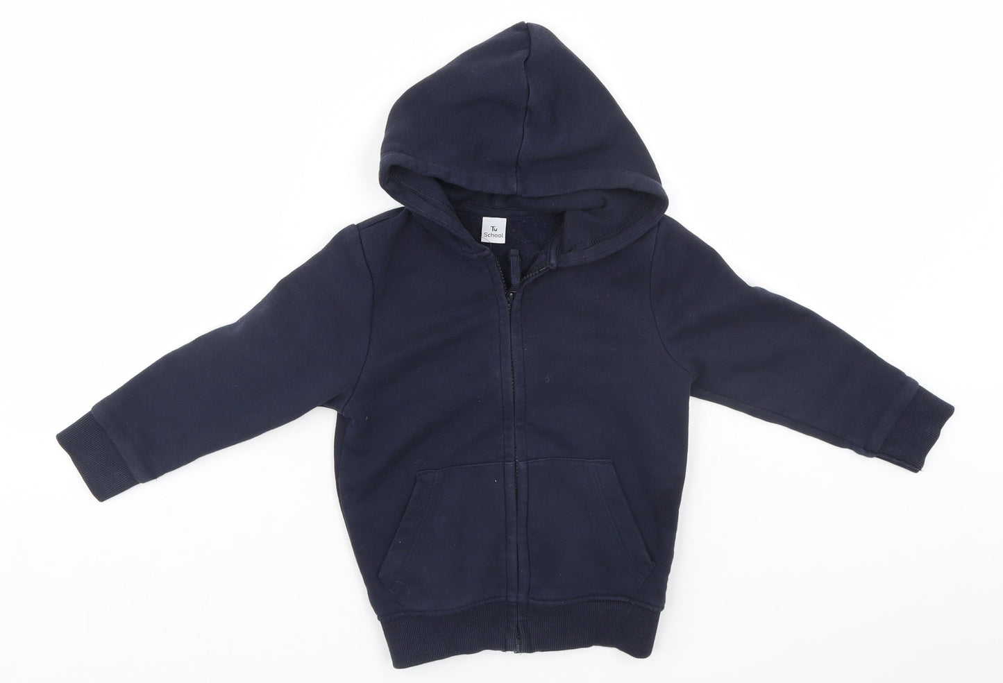 TU Boys Blue   Full Zip Hoodie Size 4 Years  - School