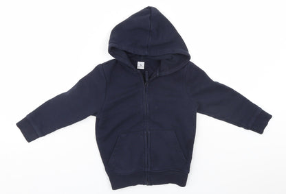 TU Boys Blue   Full Zip Hoodie Size 4 Years  - School