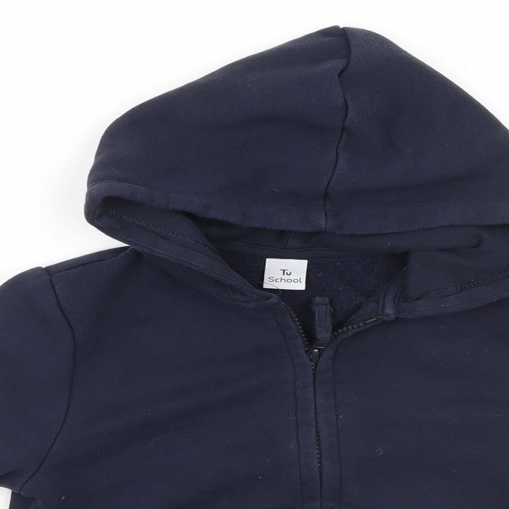 TU Boys Blue   Full Zip Hoodie Size 4 Years  - School