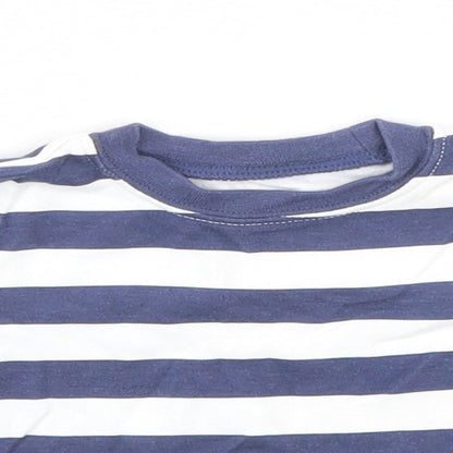 George Baby Blue Striped  Basic Polo Size 0-3 Months