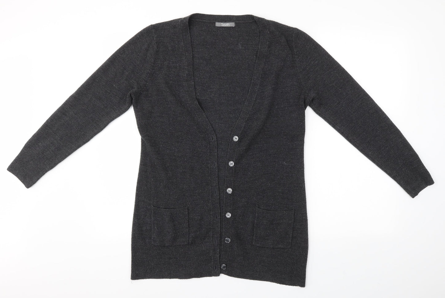 Womens UK Size 12 South Grey Cardigan Jumper