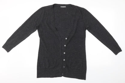 Womens UK Size 12 South Grey Cardigan Jumper