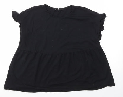Womens UK Size 14 Very Black Basic Blouse