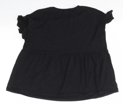 Womens UK Size 14 Very Black Basic Blouse