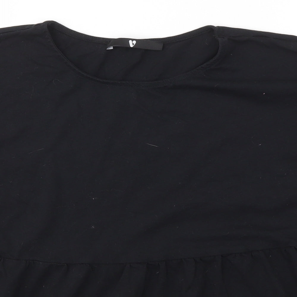 Womens UK Size 14 Very Black Basic Blouse