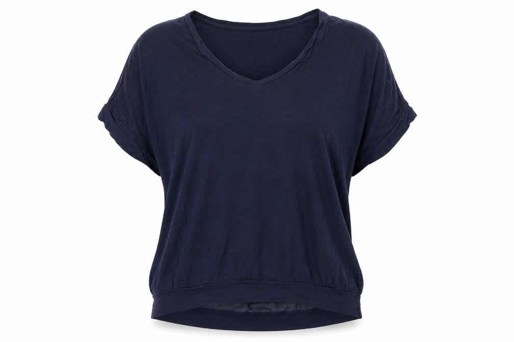 Front view of NX Sport women’s blue camisole blouse, size UK 14
