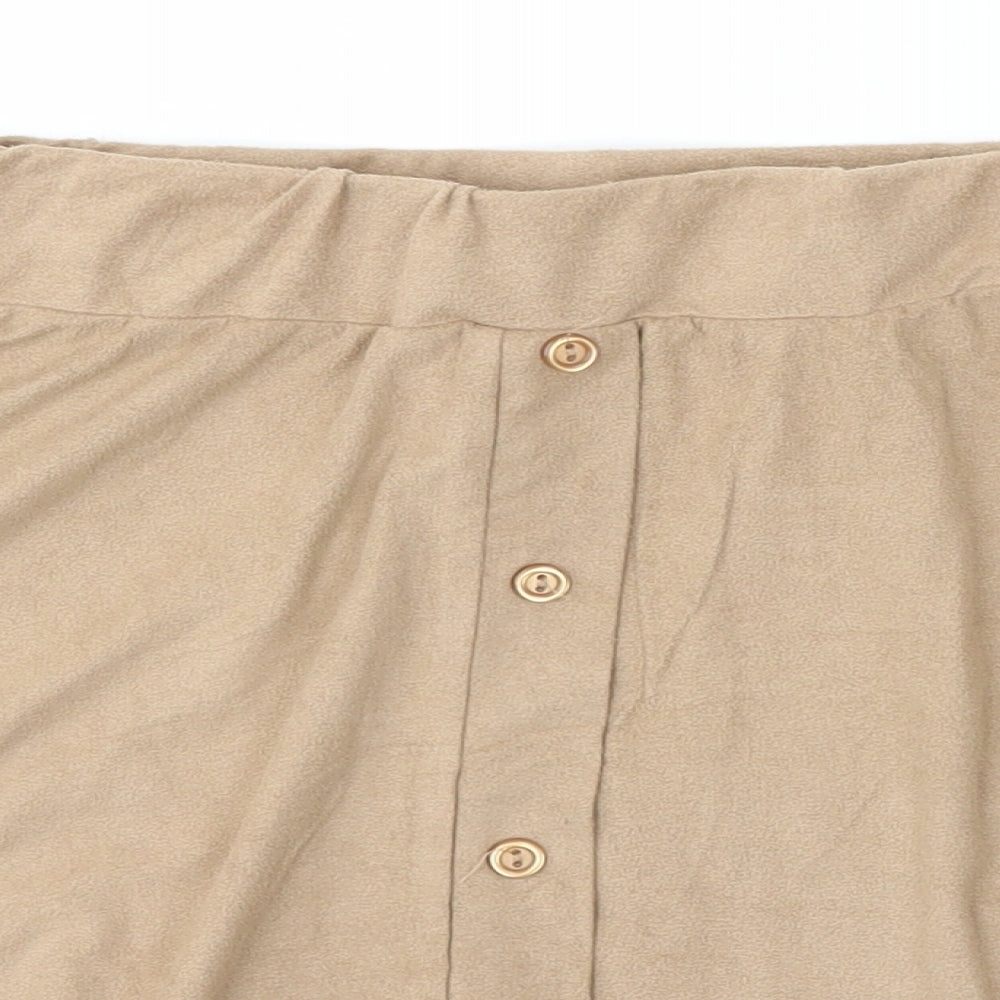 Boohoo Womens Brown   A-Line Skirt Size 10