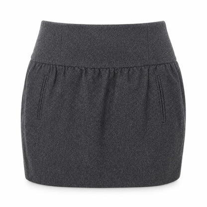 Front view of Warehouse women’s grey straight & pencil skirt, size UK 10