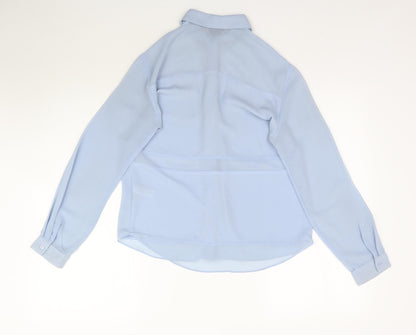 Womens UK Size 8 Topshop Blue Basic Button-Up