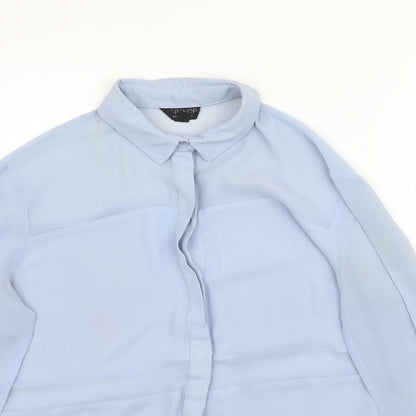 Womens UK Size 8 Topshop Blue Basic Button-Up