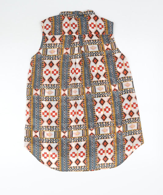 Womens UK Size 8 H&M Multicoloured Basic Button-Up
