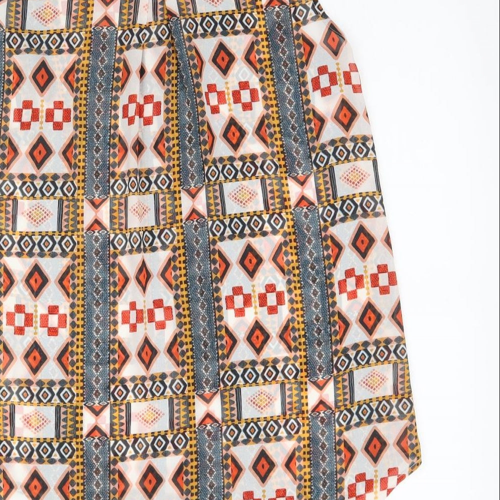 Womens UK Size 8 H&M Multicoloured Basic Button-Up