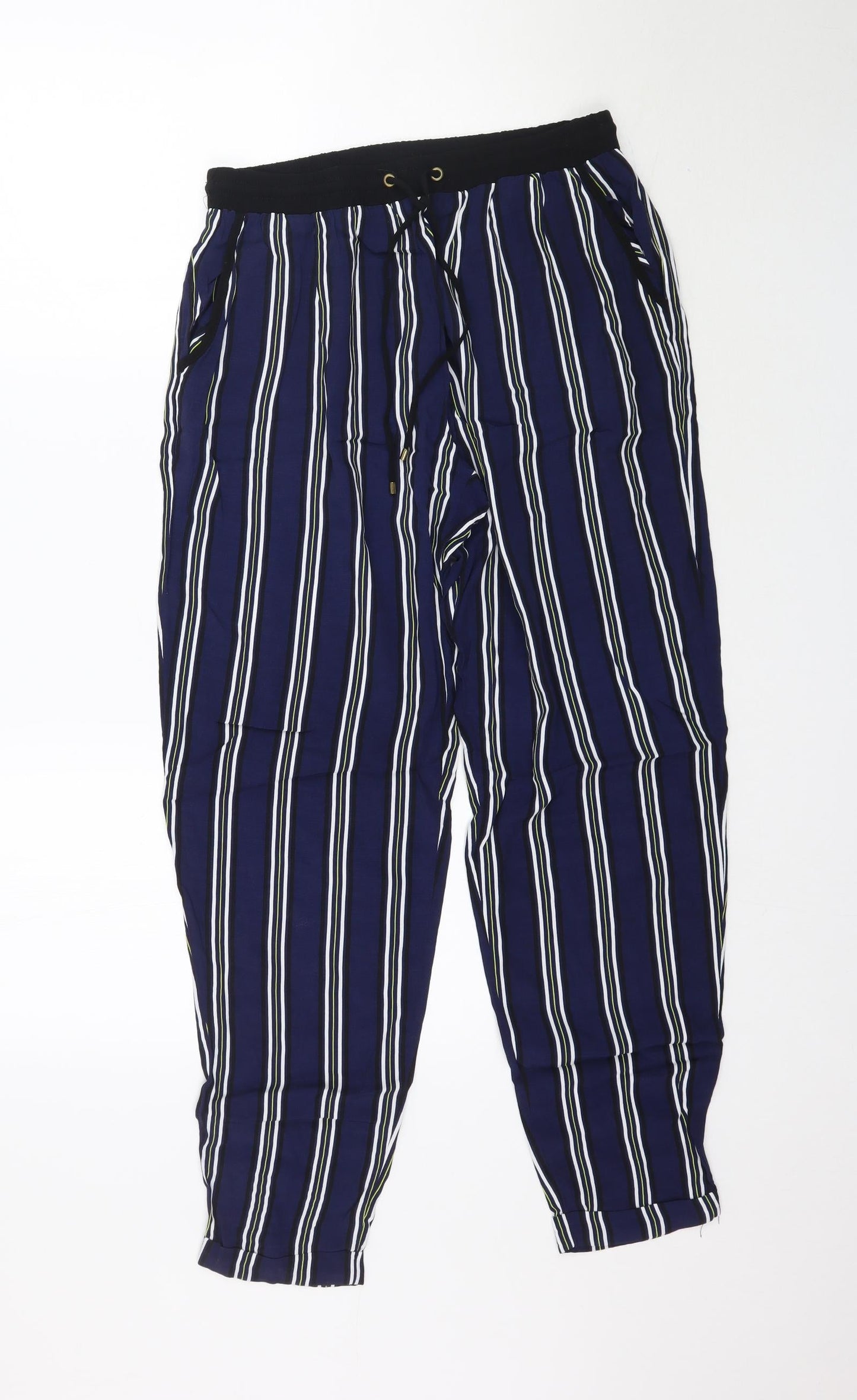 F&F Womens Blue Striped  Trousers  Size 10 L29 in