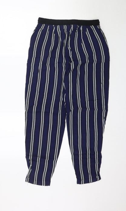 F&F Womens Blue Striped  Trousers  Size 10 L29 in