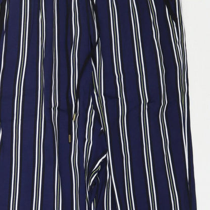 F&F Womens Blue Striped  Trousers  Size 10 L29 in